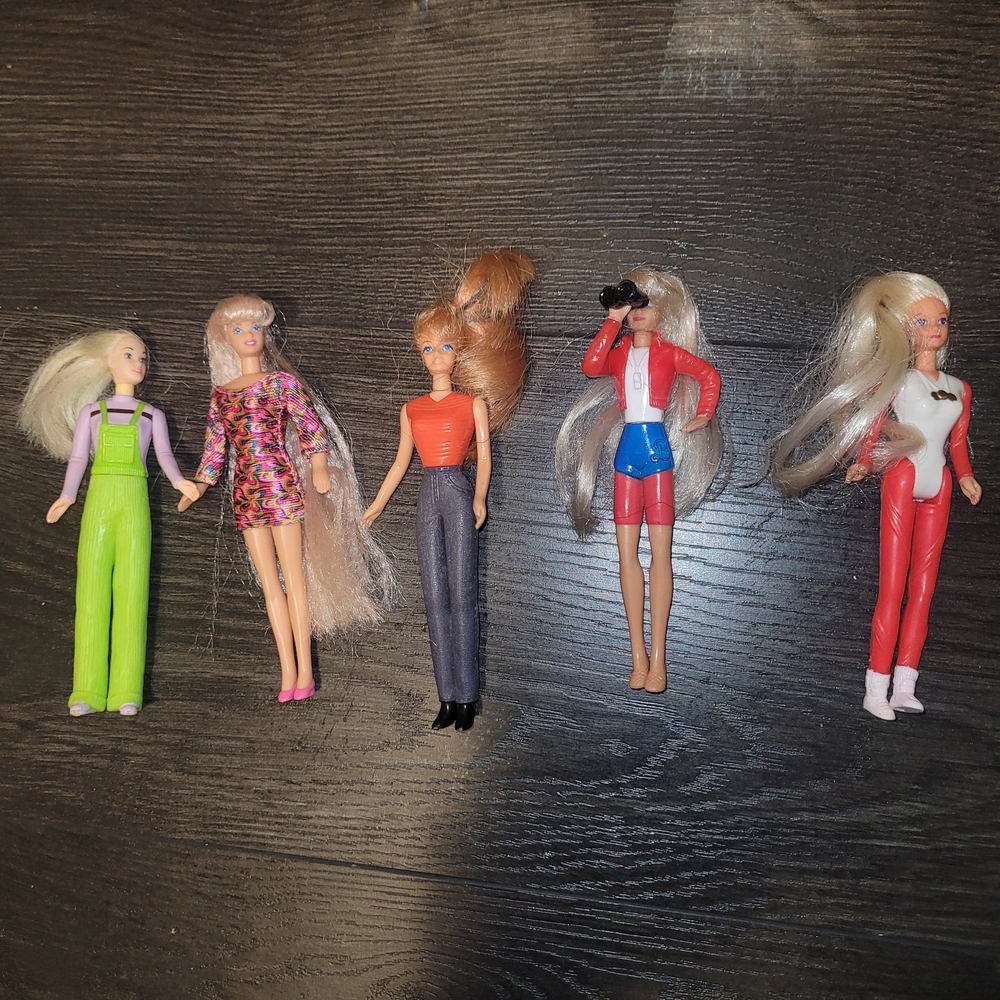 ❤️Lot of 5 Vintage McDonald’s Barbie Dolls – 90s Mattel Collab Mini Figures